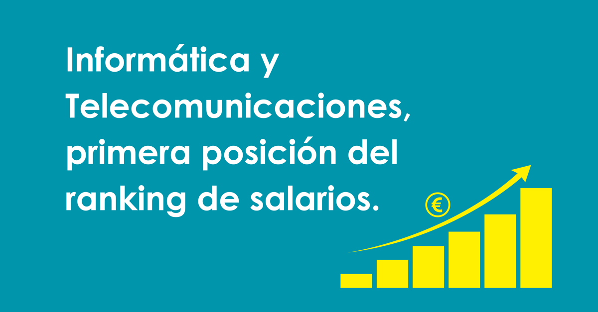 Informática y Telecomunicaciones, primera posición del ranking de salarios